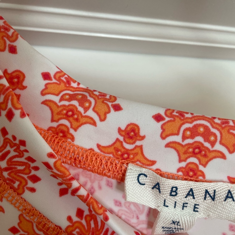 CABANA Life Nantucket Swim Shirt CORAL XLARGE UPF50 Beach VaCaTioN Wicking - Picture 12 of 12